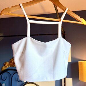 Solemio White Cage Straps Crop Top